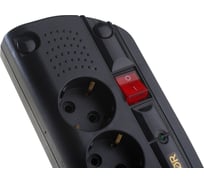 Сетевой фильтр Vektor COM черный 3м 15782