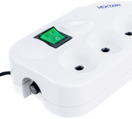 Сетевой фильтр Vektor LITE 2.2кВт светло-серый 1.8м-2м 9774