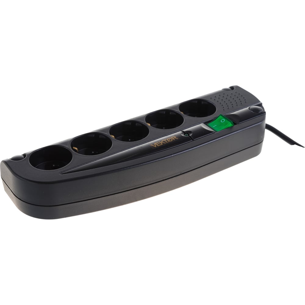 Сетевой фильтр Vektor COM черный 1.8-2м 15779 - выгодная цена, отзывы ...