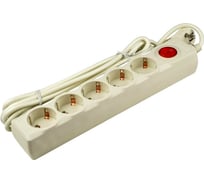 Cетевой фильтр Uniel S-GSU5-3 IVORY серии Universal, 3м, Пвс 3х0,75, 5 гнезд, с заземлением 10А UL-00001745