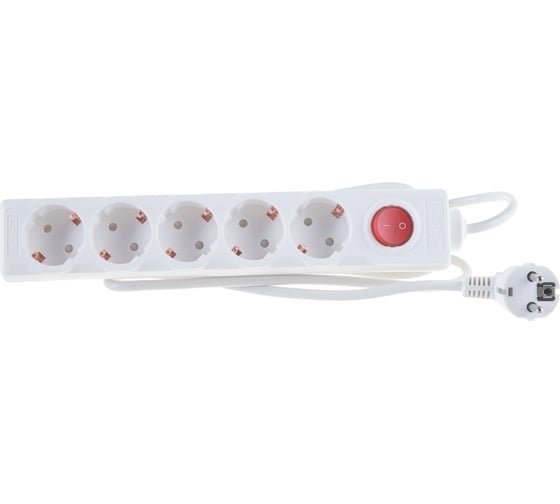 Сетевой фильтр Uniel S-GSU5-5, Universal, WHITE, 5м, ПВС 3х0.75, 5 гнезд, с заземлением, 10А UL-00001747