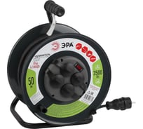 Силовой удлинитель ЭРА RMx-4es-3x1.5-50m-IP44(KG) на металлической катушке c заземлением 4 розетки 50м КГ 3х1.5мм2, Б0046804