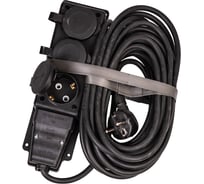 Удлинитель-колодка КОСМОС 10м 3 гнезда КГ 3*2.5 мм 16A 250В 4000Вт каучук IP44, YKsm10m-3g(16A)KG-B