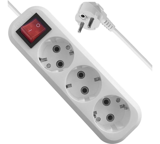 Удлинитель DEFENDER с заземлением L330 16 А, 3 м, выключатель 99359 1