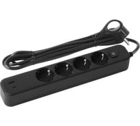 Сетевой фильтр Intro SFE4302xUSBACB с базовой защитой, с заземлением, с выключателем, 4 розетки, 2xUSBAC Б0059563