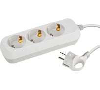 Электрический удлинитель Intro UE350W с заземлением, 3 розетки, 5 м ПВС 3x0.75 мм2, 10 А, белый Б0056934
