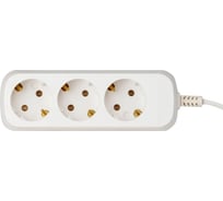 Электрический удлинитель Intro UE330W с заземлением, 3 розетки, 3 м ПВС 3x0.75 мм2, 10 А, белый Б0056932
