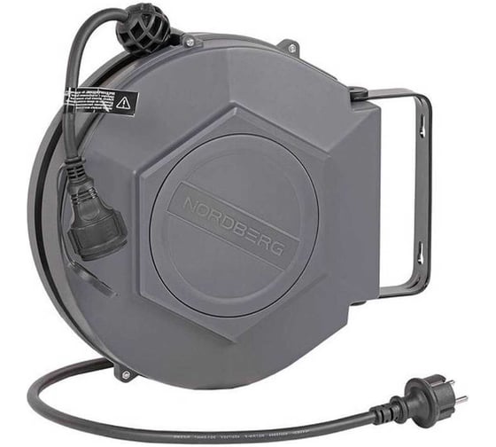 Удлинитель электрический на инерционной катушке NORDBERG 10 м, 3x1,5 кв мм 2510-1,5