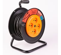 Удлинитель Рыжая такса УКП (катушка пластик) ПВС, 2х1,5 (16А), 4гнезда, 20м, без заземления, УКП04-2639