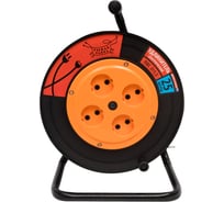 Удлинитель Рыжая такса УКП (катушка пластик) ПВС, 2х1,5 (16А), 4гнезда, 25м, без заземления, УКП04-2646