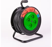 Удлинитель Рыжая такса УКП (катушка пластик) ПВС, 2х2,5 (16А), 4гнезда, 30м, без заземления, УКП04-2707