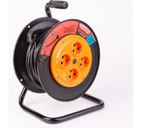 Удлинитель Рыжая такса УКП (катушка пластик) ПВС, 3х0,75 (10А), 4гнезда, 30м, с заземлением, УКП04-2752