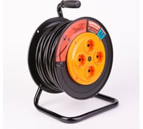 Удлинитель Рыжая такса УКП (катушка пластик) ПВС, 3х1,5 (16А), 4гнезда, 40м, с заземлением, УКП04-2813