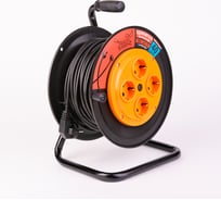 Удлинитель Рыжая такса УКП (катушка пластик) ПВС, 3х0,75 (10А), 4гнезда, 40м, с заземлением, УКП04-2769