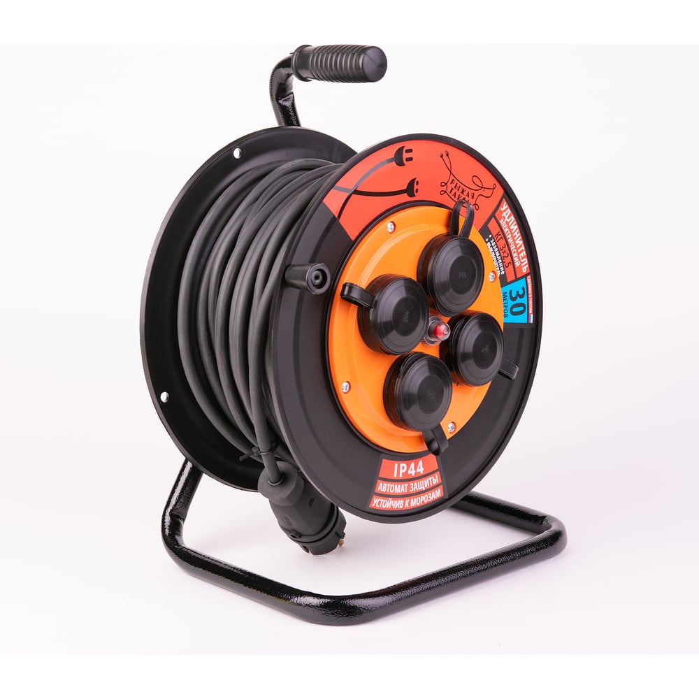 Удлинитель Рыжая такса УКП-44 (катушка пластик) с автоматом защиты ...