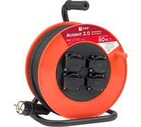 Удлинитель на катушке EKF Атлант2.0 4гнезда 50м ПВС 3х1,5 16А/3,5кВт UKA02-16-315-4-50-IP44