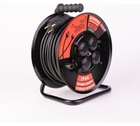 Удлинитель УКМ-44 (катушка металл) Рыжая такса с АВТОМАТОМ ЗАЩИТЫ КГ 3*2,5 (16А) 4гн. 40м IP44 с/з, УКМ4404-9195