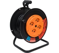 Удлинитель Рыжая такса УКП (катушка пластик) ПВС, 2х0,75 (6А), 4гнезда, 25м, без заземления, УКП04-2592