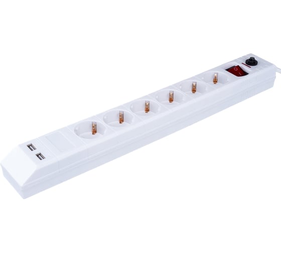 Сетевой фильтр Navigator NSP-USB-06-180-ESC-3x1, 6 гнезд, 1.8м 71864