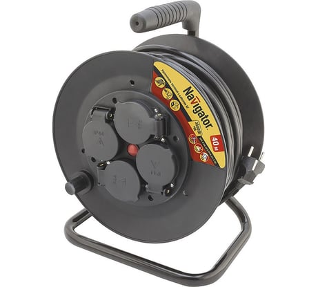 Удлинитель Navigator, NPE-R-04-40-E-IP44-3x1.5-RC, катушка, 4 гнезда, с/з, кг, XXX 71516