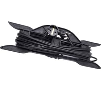 Электрический соединитель на рамке STEKKER 1 гнездо 3х0,75, черный, 10м Home HM02-01-10, Ухз-10 39223