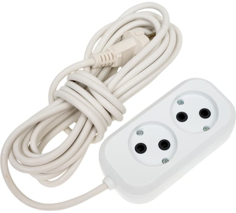 Электрический соединитель STEKKER 2 гнезда, без заземления, 2x0,75, 5м, серия Home HM01-20-05, Ух-10 39203