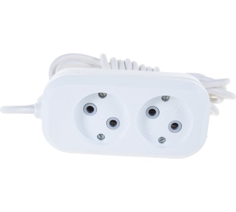 Электрический соединитель STEKKER 2 гнезда, без заземления, 2x0,75, 3м, серия Home HM01-20-03, Ух-10 39202