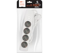 Универсальный электрический удлинитель Jazzway ET-04-500W (4 x 5,0)шторки заземление выключатель 5051836