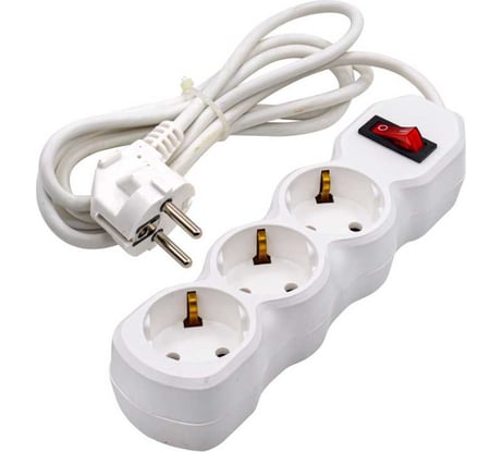 Удлинитель сетевой Very 3 розетки ПВС 3x1,5мм, 16А, с/з, с выкл., 1,7м, шт 89-0-067