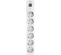 Сетевой фильтр POWERCOM SP-06W 1,8 м, 1.8м, 6 розеток, белый/серый, коробка 1928698
