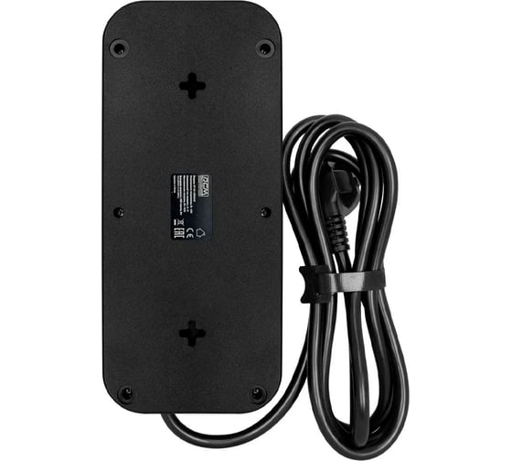 Сетевой фильтр POWERCOM SP-08 USB03AB 1,8 m, 8 розеток, черный,коробка 1928702