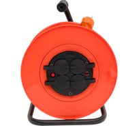 Удлинитель ООО "ГОСТ-ЭЛЕКТРО" 4x20 м на пластиковой катушке и металлической стойке с инд. напряжения ПВС 2x1,0 Меркурий У10-010 "МРК" 330291