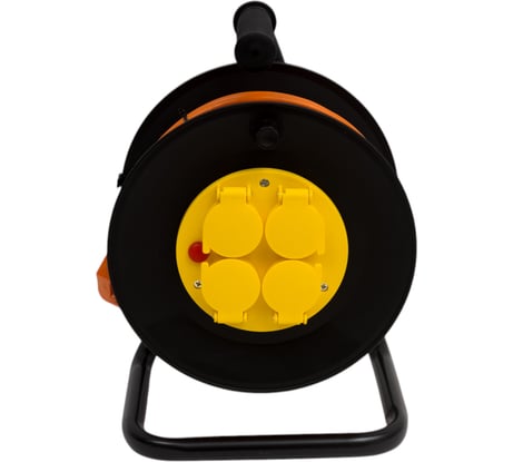 Удлинитель ООО "ГОСТ-ЭЛЕКТРО" 4x25 м с з/шт на пластиковой катушке и металлической стойке с авт. отключения IP44 ПВС 2x2,5 Меркурий У16-010 "МРК" 320138