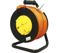 Удлинитель ООО "ГОСТ-ЭЛЕКТРО" 4x25 м с з/к с з/шт на пластиковой катушке и металлической стойке с авт. отключения IP44 ПВС 3x1,5 Меркурий У16-010 "МРК" 330278