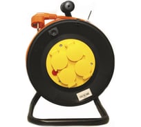 Удлинитель ООО "ГОСТ-ЭЛЕКТРО" 4x50 м с з/к с з/шт на пластиковой катушке и металлической стойке с авт. отключения IP44 ПВС 3x2,5 Меркурий У16-010 "МРК" 323425