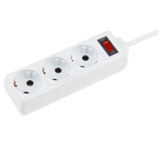Удлинитель ЮПИТЕР 5м (3 роз., 1,3кВт, с/з, выкл., ПВС 3x0,75) У6-020 JP8104-02 1