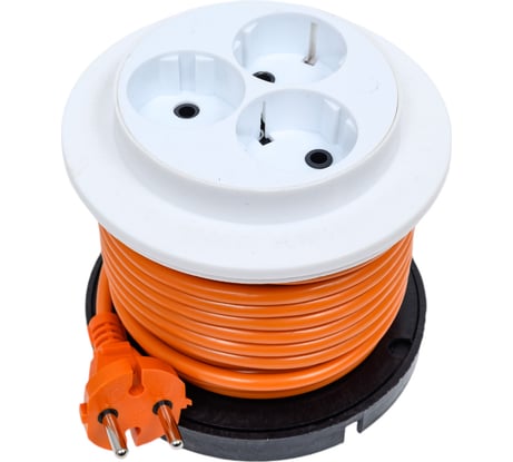 Удлинитель ООО "ГОСТ-ЭЛЕКТРО" 3x10 м универсальный на пластиковой катушке ПВС 2x0,75 Меркурий У6-453-1 "МРК" 330191