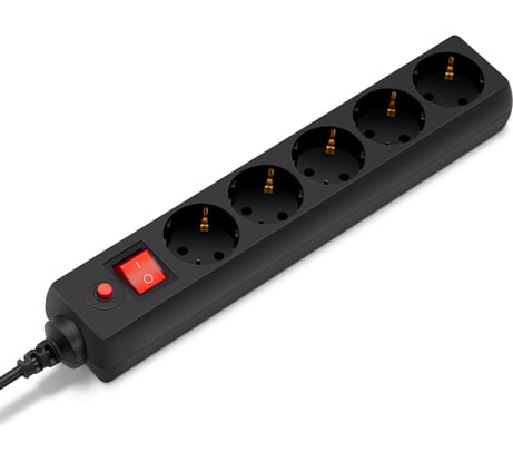 Сетевой фильтр BURO 500SH-5-B 5м, 5 розеток, черный, коробка 992296