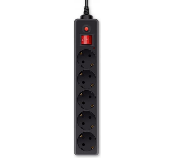 Сетевой фильтр BURO 500SH-3-B 3м, 5 розеток, черный, коробка 992293