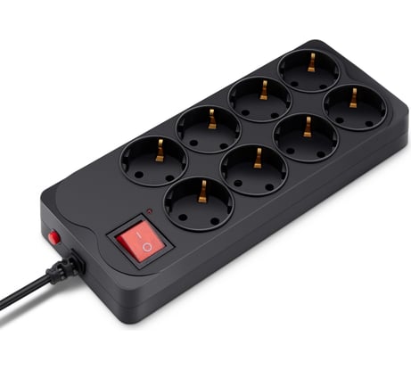 Сетевой фильтр BURO 800SH-3-B 3м, 8 розеток, черный, коробка 1180912