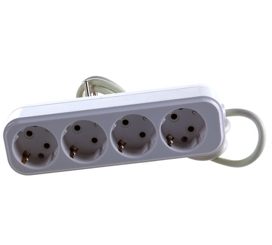 Удлинитель IEK CLASSIC У04, 4 места, 2Р+РЕ, 1.5 метра, 3х1мм2, 16А/250В WYP11-16-04-02-Z