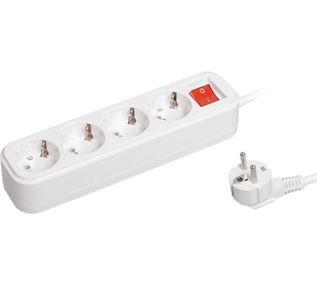 Удлинитель IEK CLASSIC У04В, 4 места, 2Р+РЕ, 1.5 метра, 3х1мм2, 16А/250В WYP11-16-04-02-ZK