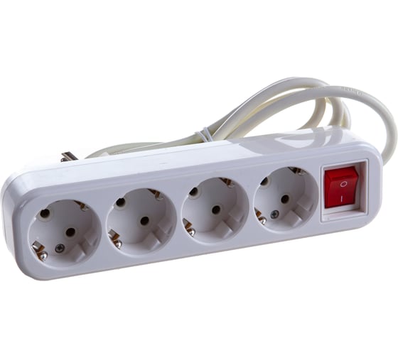 Удлинитель IEK CLASSIC У04В, 4 места, 2Р+РЕ, 1.5 метра, 3х1мм2, 16А/250В WYP11-16-04-02-ZK