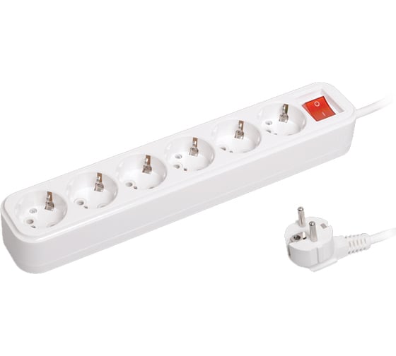 Удлинитель IEK CLASSIC У06В, 6 мест, 2Р+РЕ, 5.0 метра, 3х1мм2, 16А/250В WYP11-16-06-05-ZK