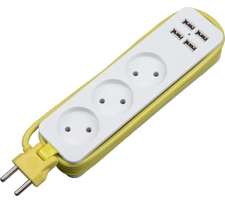 Удлинитель Uniel S-CT3-1,8U WHITE/GREEN UL-00011136