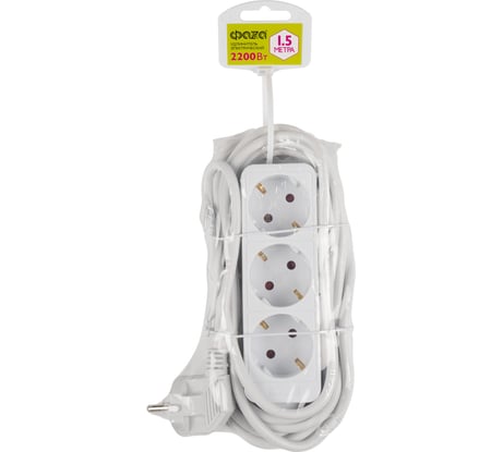 Универсальный электрический удлинитель ФАZА FEG-03-150 3 роз. х 1,5м 2,2кВт ПВС 3х0,75мм2 заземление 10А IP20 5052833