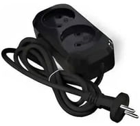 Удлинитель UNIVersal Е-202 ПВС 2x0,75 2гнезда б/з 2м (еврослот) черный 2103