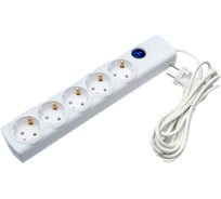 Сетевой фильтр Радист РВС 16-005 10 А 5 гн с кнопкой и автоматом ПВС 3х0,75 5м 4624