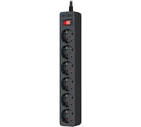 Фильтр SF-06E 5,0 м (6 розеток с защитными шторками) черный, цветная коробка SVEN SV-022068