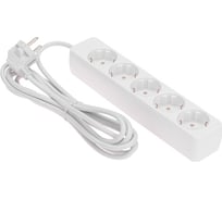 Удлинитель PROconnect 5 гнезд, 3м, 3x0,75мм², с заземлением, белый 13-4212